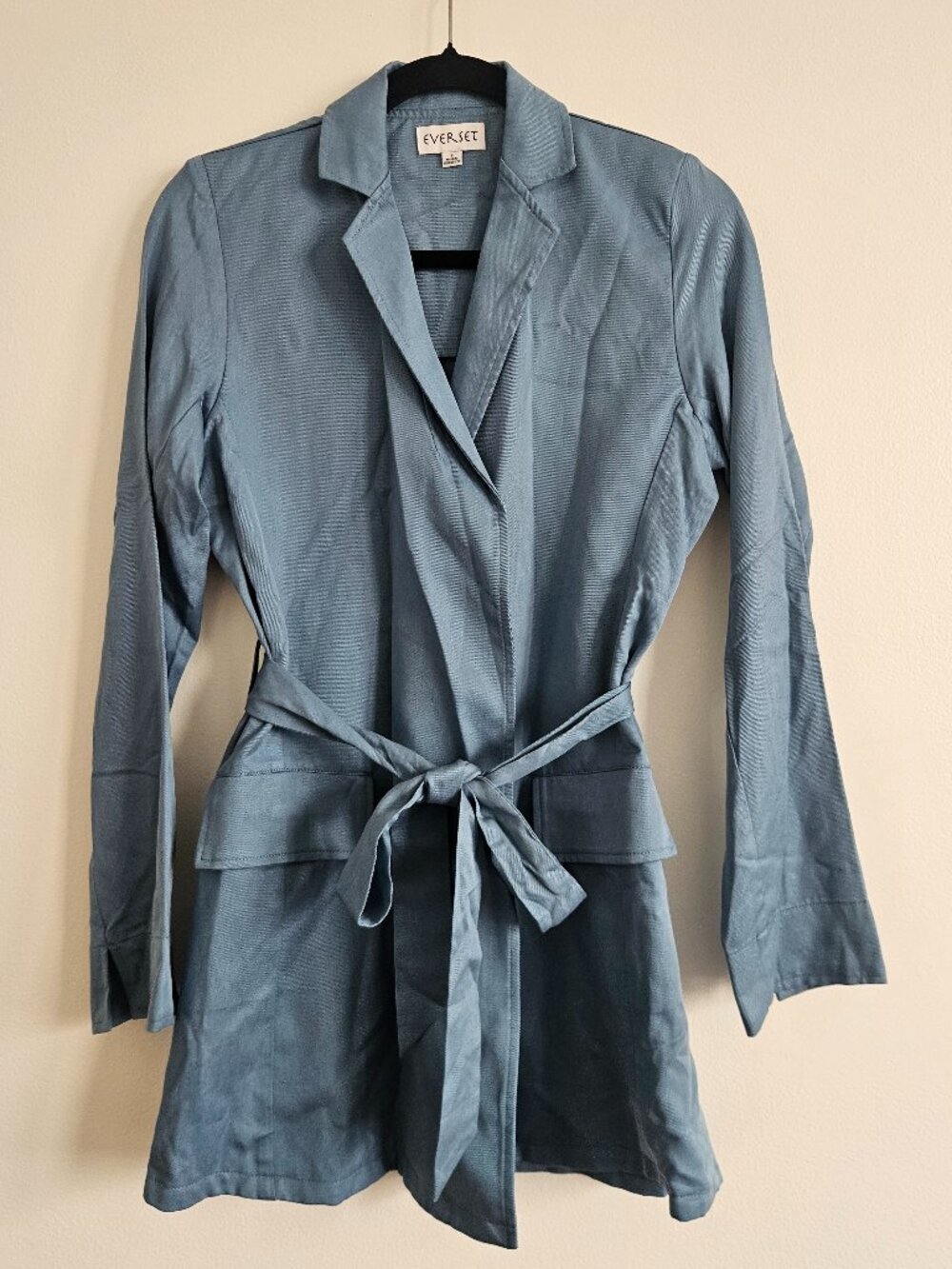 Everset S Small Light Blue Overcoat Waist Tie Made in USA